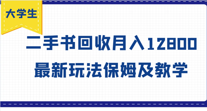 大学生创业风向标，二手书回收月入12800，最新玩法保姆及教学-副业城