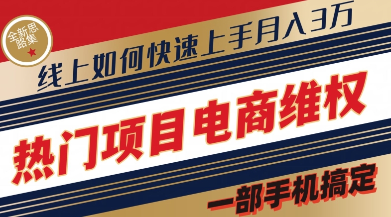 热门项目电商维权全新思路集，一部手机搞定【仅揭秘】-副业城