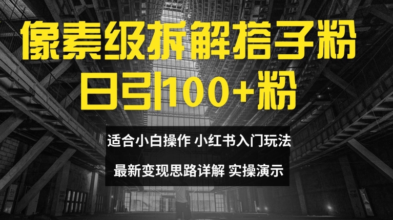 像素级拆解搭子粉，日引100+，小白看完可上手，最新变现思路详解【揭秘】-副业城