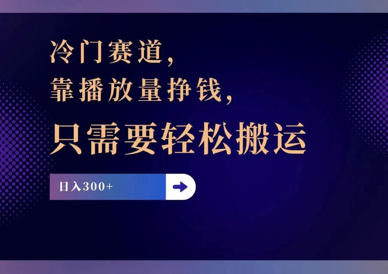 （11965期）冷门赛道，靠播放量挣钱，只需要轻松搬运，日赚300+-副业城