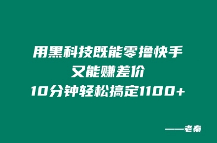 用黑科技既能零撸快手又能赚差价，10分钟轻松搞定1100+-副业城