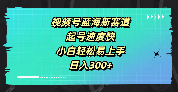 视频号蓝海新赛道，起号速度快，小白轻松易上手，日入3张-副业城