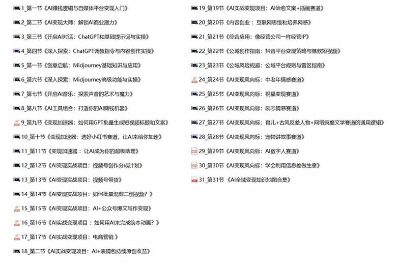 图片[5]-（12170期）AI全面变现实操班：从0到1引领你赚取副业首桶金 AI工具玩法/实战技能/变现-副业城