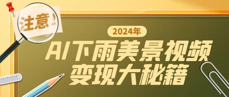 一键生成AI下雨美景视频，零基础打造1700万播放神作，手把手教你变现秘籍-副业城