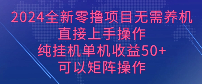 2024全新零撸项目，无需养机，直接上手操作 纯挂JI，单机收益50+，可以矩阵操作-副业城