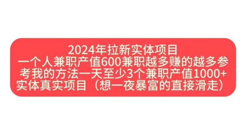 2024年拉新实体项目，一个人兼职产值600兼职越多赚的越多-副业城