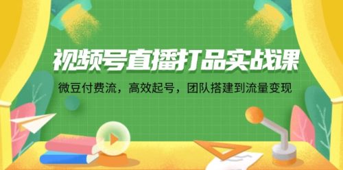 （12262期）视频号直播打品实战课：微 豆 付 费 流，高效起号，团队搭建到流量变现-副业城