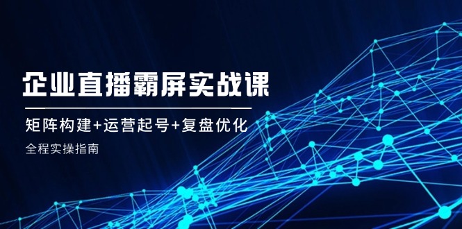 企业直播霸屏实战课：矩阵构建+运营起号+复盘优化，全程实操指南-副业城