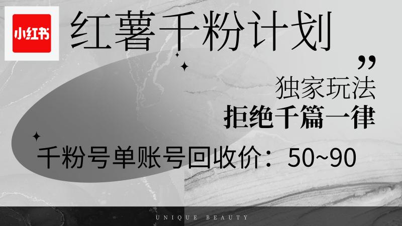 （12280期）红薯千粉回收计划，单账号收益50+，可矩阵操作-副业城