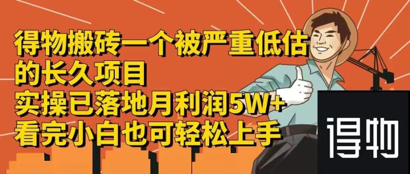 （12325期）得物搬砖 一个被严重低估的长久项目   一单30—300+   实操已落地  月利润5W+-副业城