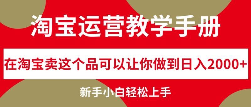 （12351期）淘宝运营教学手册，在淘宝卖这个品可以让你做到日入2000+，新手小白轻松上手-副业城