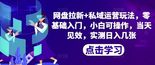 网盘拉新+私域运营玩法，零基础入门，小白可操作，当天见效-副业城