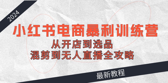 （12361期）2024小红书电商暴利训练营：从开店到选品，混剪到无人直播全攻略-副业城