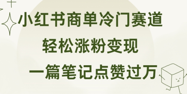 小红书商单冷门赛道 一篇笔记点赞过万 轻松涨粉变现-副业城