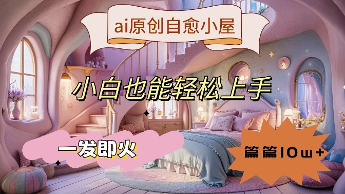 ai原创治愈小屋，小白也能轻松上手，一发即火，篇篇10w+-副业城