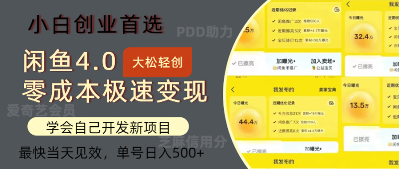 （12434期）闲鱼0成本极速变现项目，多种变现方式 单号日入500+最新玩法-副业城