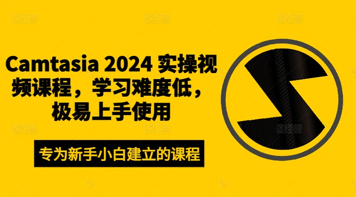 Camtasia 2024 实操视频课程，学习难度低，极易上手使用-副业城