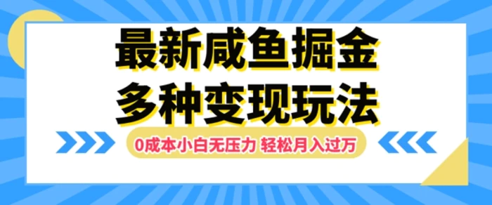 最新咸鱼掘金玩法，0成本小白无压力，多种变现方式，轻松月入过W-副业城