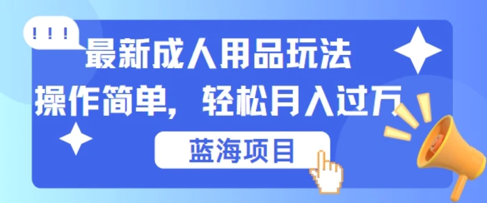 最新成人用品项目玩法，操作简单，动动手，轻松日入几张【揭秘】-副业城