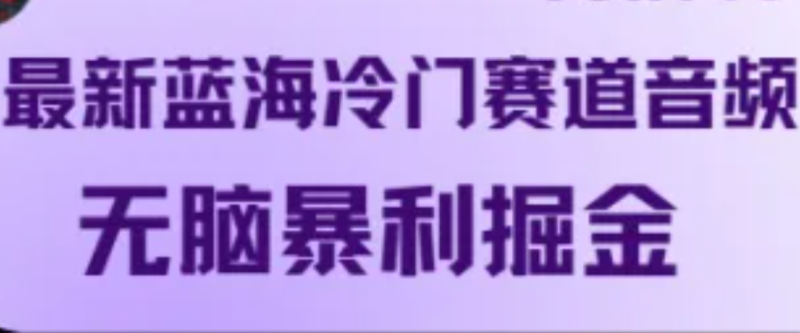 最新蓝海冷门赛道音频，无脑暴利掘金-副业城