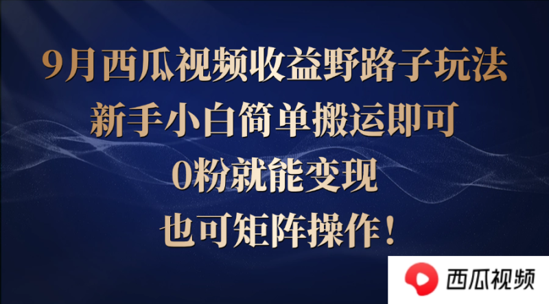 （12760期）西瓜视频收益野路子玩法，新手小白简单搬运即可，0粉就能变现，也可矩阵操作！-副业城