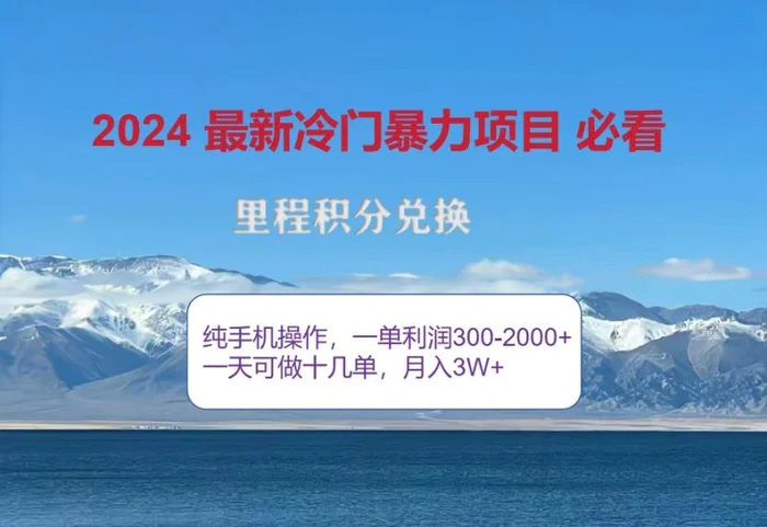 2024惊爆冷门暴利，里程积分最新玩法，高爆发期，一单300+—2000+-副业城