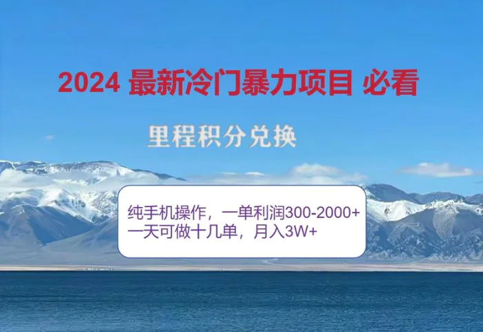 （12856期）2024惊爆冷门暴利！出行高峰来袭，里程积分，高爆发期，一单300+—2000…-副业城