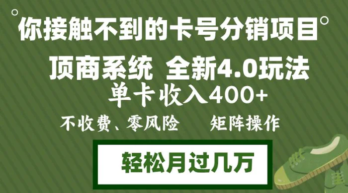 （12917期）年底卡号分销顶商系统4.0玩法，单卡收入400+，0门槛，无脑操作，矩阵操…-副业城