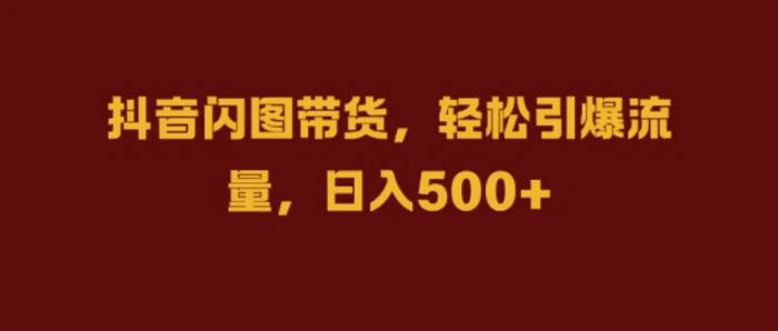 抖音闪图带货，轻松引爆流量，日入几张-副业城