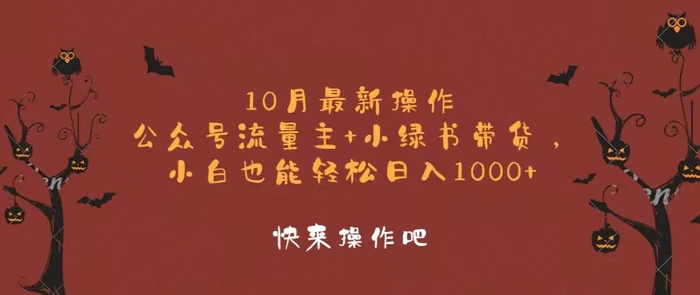 （12977期）10月最新操作，公众号流量主+小绿书带货，小白轻松日入1000+-副业城