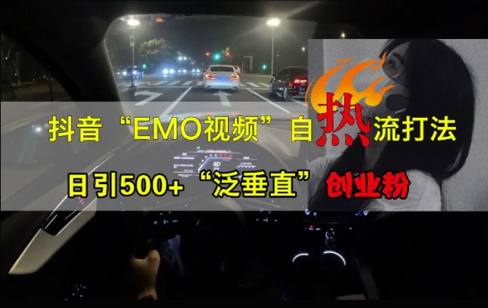 抖音EMO视频自热打法，日引500+“泛垂直”创业粉-副业城