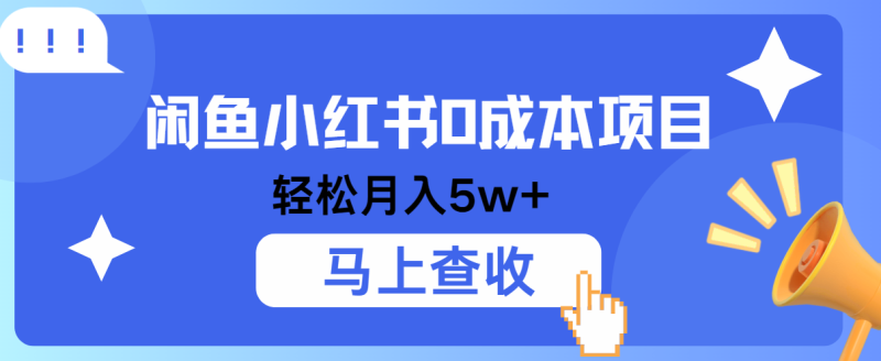 小鱼小红书0成本项目，利润空间非常大，纯手机操作！-副业城