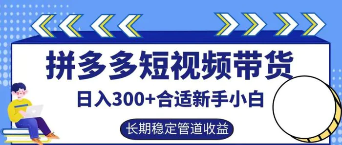 拼多多短视频带货日入300+，实操账户展示看就能学会-副业城