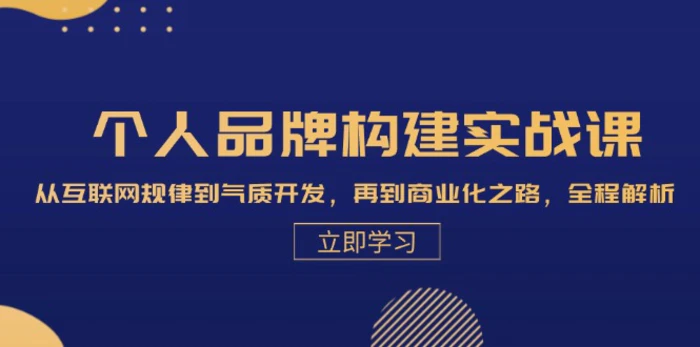 个人品牌构建实战课：从互联网规律到气质开发，再到商业化之路，全程解析-副业城