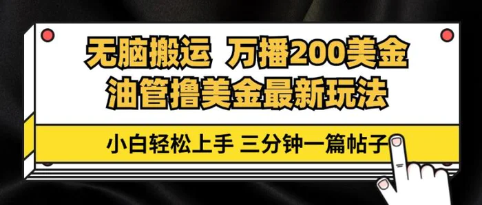 （13050期）油管无脑搬运撸美金玩法教学，万播200刀，三分钟一篇帖子，小白轻松上手-副业城