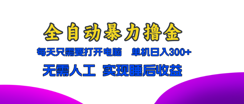 （13186期）全自动暴力撸金，只需要打开电脑，单机日入300+无需人工，实现睡后收益-副业城