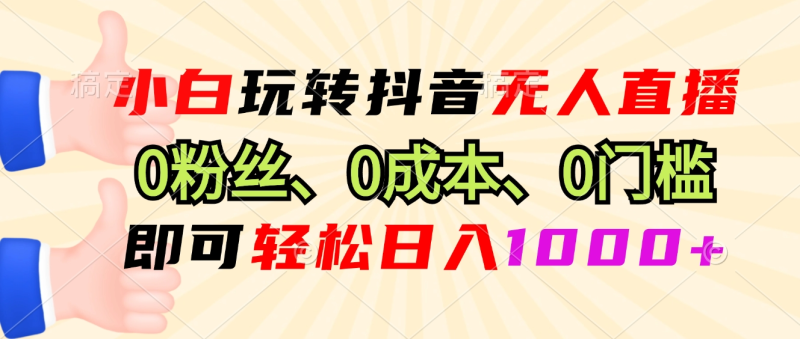 （13210期）小白玩转抖音无人直播，0粉丝、0成本、0门槛，轻松日入1000+-副业城