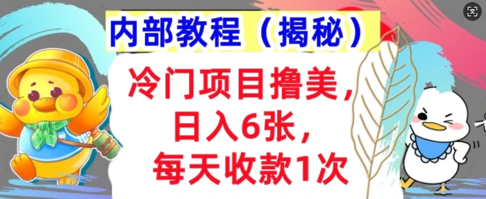 冷门项目撸美金，日入几张，每天收款1次，内部方法，首次公开!-副业城