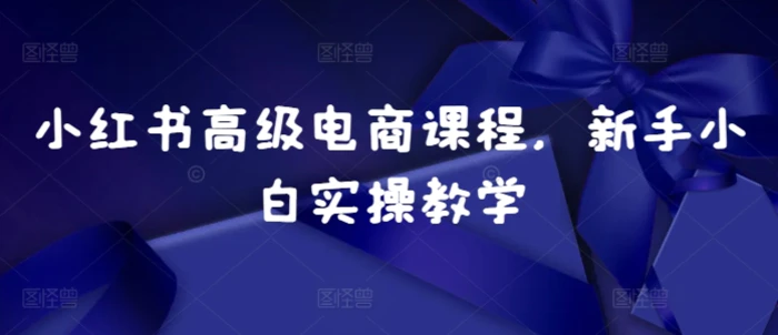 小红书高级电商课程，新手小白实操教学-副业城