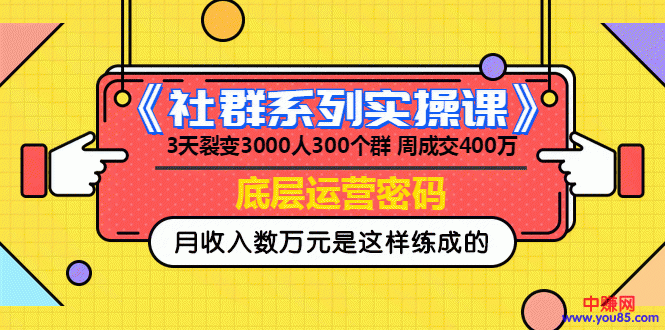 （966期）《社群系列实操课》 3天裂变3000人300个群 周成交400万的底层运营密码-副业网