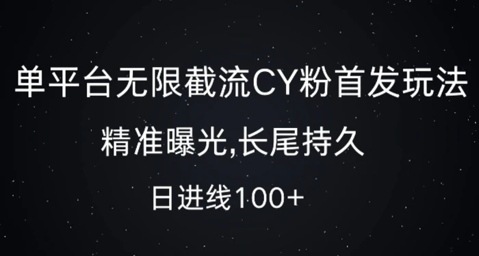 单平台无限截流创业粉首发玩法，精准曝光，长尾持久，日引流100+-副业城