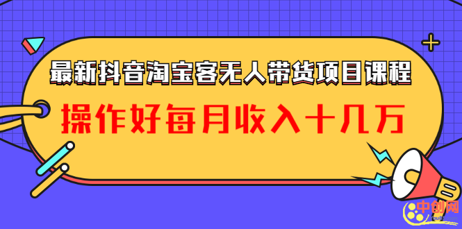 （1040期）最新抖音淘宝客无人带货项目课程：操作好每月收入十几万不夸张-副业网