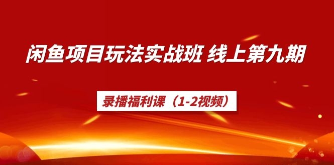 图片[2]-（1235期）宅男《闲鱼项目玩法实战班》线上第九期，录播福利课（1-2视频）-副业网