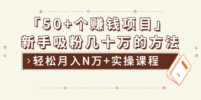 （1923期）分享50+个最新2021赚钱项目：新手吸粉几十万方法，轻松月入N万+实操课程-副业网