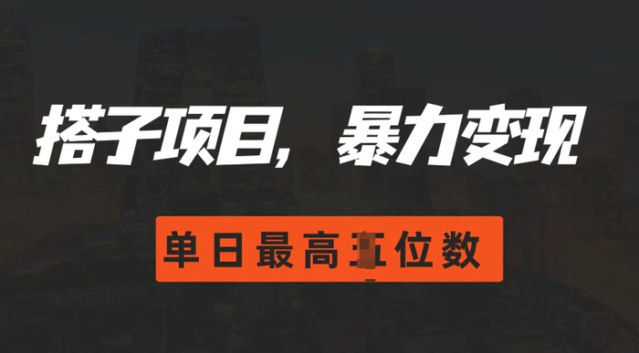 2024搭子玩法，0门槛，暴力变现，单日最高破四位数-副业城