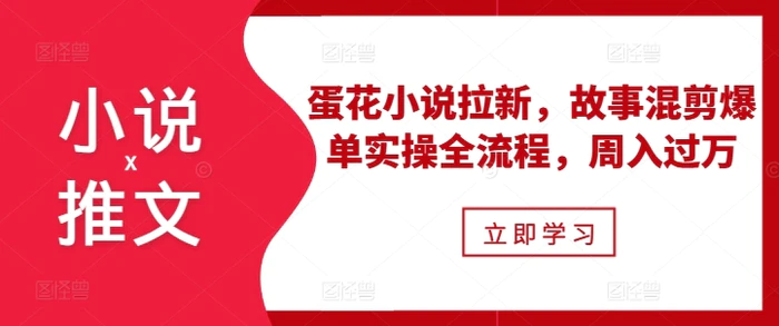 小说推文之蛋花小说拉新，故事混剪爆单实操全流程，周入过万-副业城