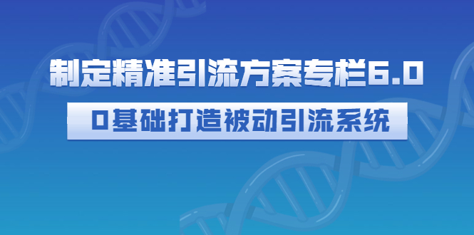 （2721期）制定精准引流方案专栏6.0：0基础打造被动引流系统（价值1380元）-副业网