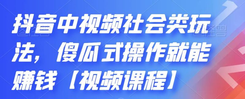 （2180期）抖音中视频社会类玩法，傻瓜式操作就能赚钱【视频课程】-副业网