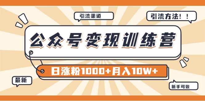 （3495期）【某公众号变现营第二期】0成本日涨粉1000+让你月赚10W+（8月24号更新）-副业网