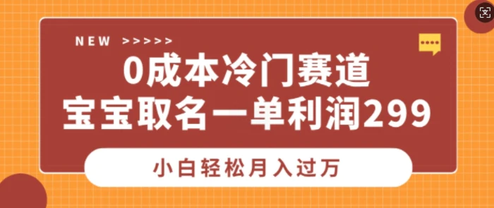 0成本冷门赛道，宝宝取名一单利润299，小白轻松月入过万-副业城